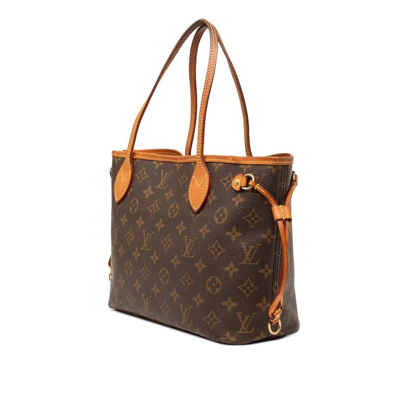 Louis Vuitton Monogram Neverfull PM Tote Brown Leather — view 2