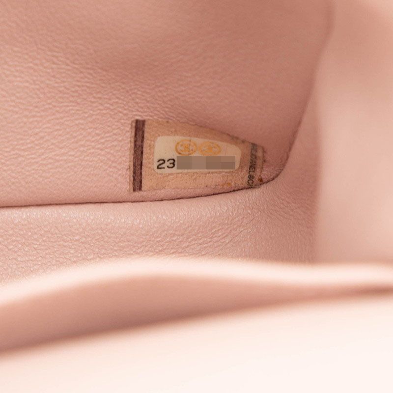 Chanel CC Logo Quilted 25 Double Flap Chain Shoulder Bag Pink Lambskin — view 6
