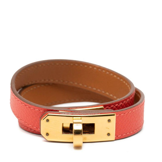 Hermes Kelly Double Tour T1 Bracelet Pink Gold Veau Epsom