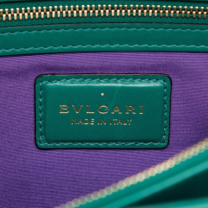 Bvlgari Serpenti Forever Chain Shoulder Bag Green Leather — view 5