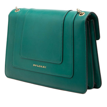 Bvlgari Serpenti Forever Chain Shoulder Bag Green Leather — view 2