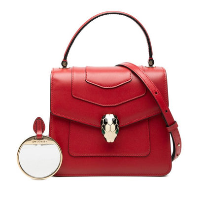 Bvlgari Serpenti Forever Chain Shoulder Bag 2-Way Red Leather — view 6