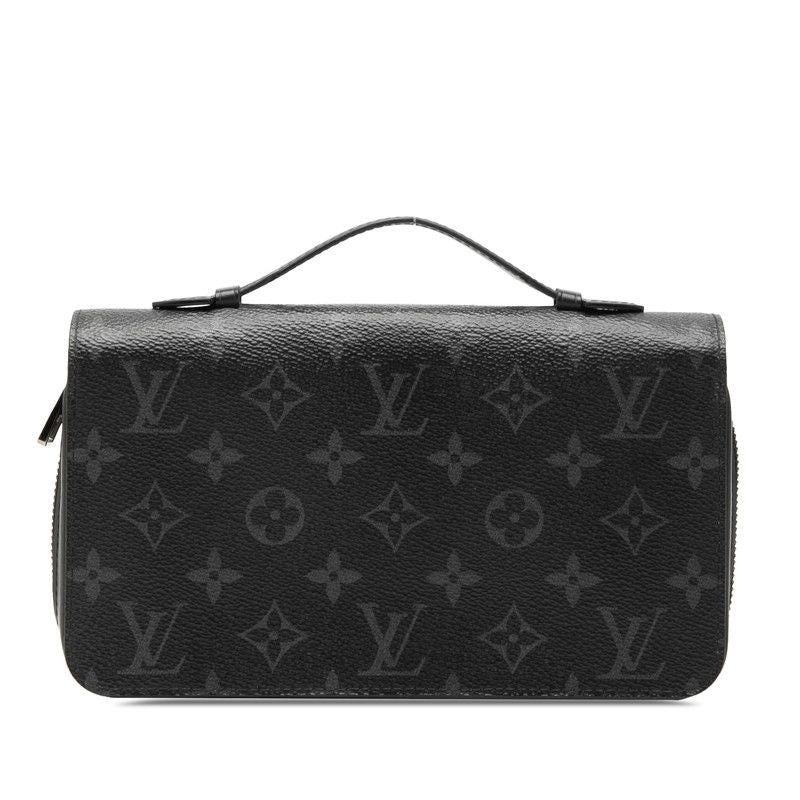 Louis Vuitton Monogram Eclipse Zippy XL Zip Around Wallet Black Leather