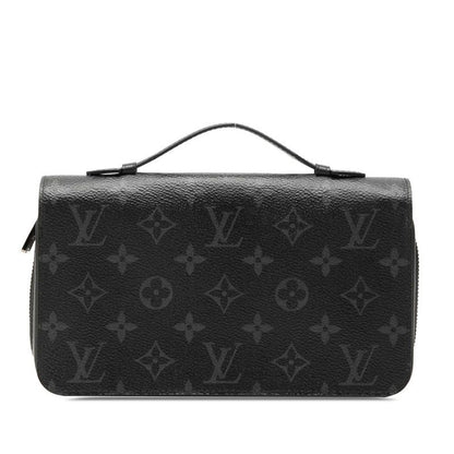 Louis Vuitton Monogram Eclipse Zippy XL Zip Around Wallet Black Leather