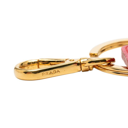 Prada Key Holder Key Sling Bag Charm Pink Yellow Saffiano Leather — view 4