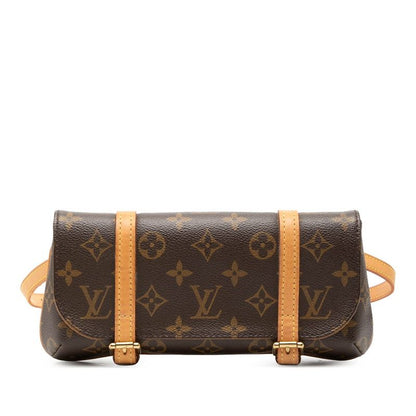 Louis Vuitton Monogram Pochette Marelle Belt Bag Brown Leather