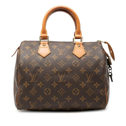 Louis Vuitton Monogram Speedy 25 Mini Boston Bag Brown Leather