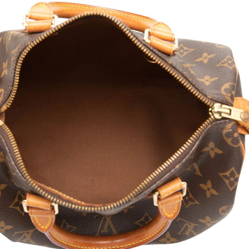 Louis Vuitton Monogram Speedy 25 Mini Boston Bag Brown Leather — view 5