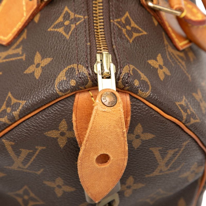 Louis Vuitton Monogram Speedy 25 Mini Boston Bag Brown Leather — view 4