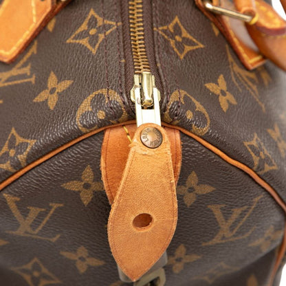 Louis Vuitton Monogram Speedy 25 Mini Boston Bag Brown Leather — view 4