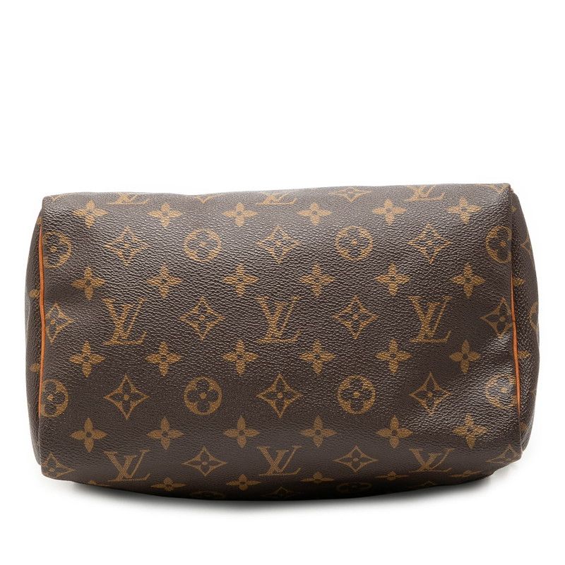 Louis Vuitton Monogram Speedy 25 Mini Boston Bag Brown Leather — view 3