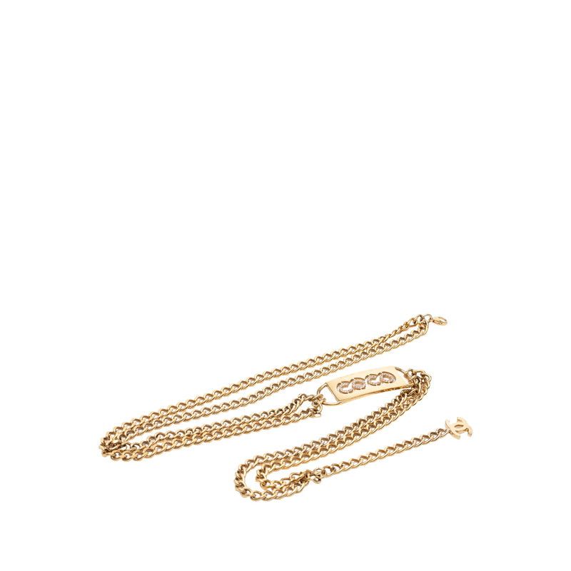 Chanel CC Logo Plate Chain Belt 02 Gold Plated