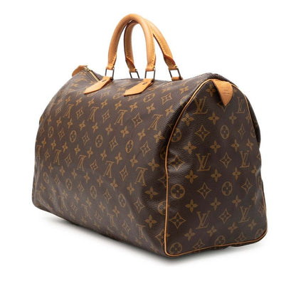 Louis Vuitton Monogram Speedy 40 Boston Bag Brown Leather — view 2