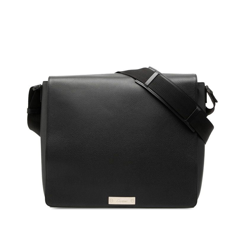 Cartier Pasha Crossbody Shoulder Bag Black Leather