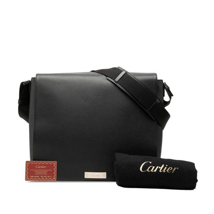 Cartier Pasha Crossbody Shoulder Bag Black Leather — view 7