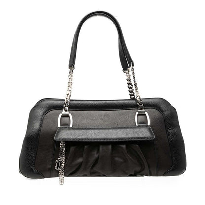 Cartier Ladonya Chain Shoulder Bag Black Brown Leather