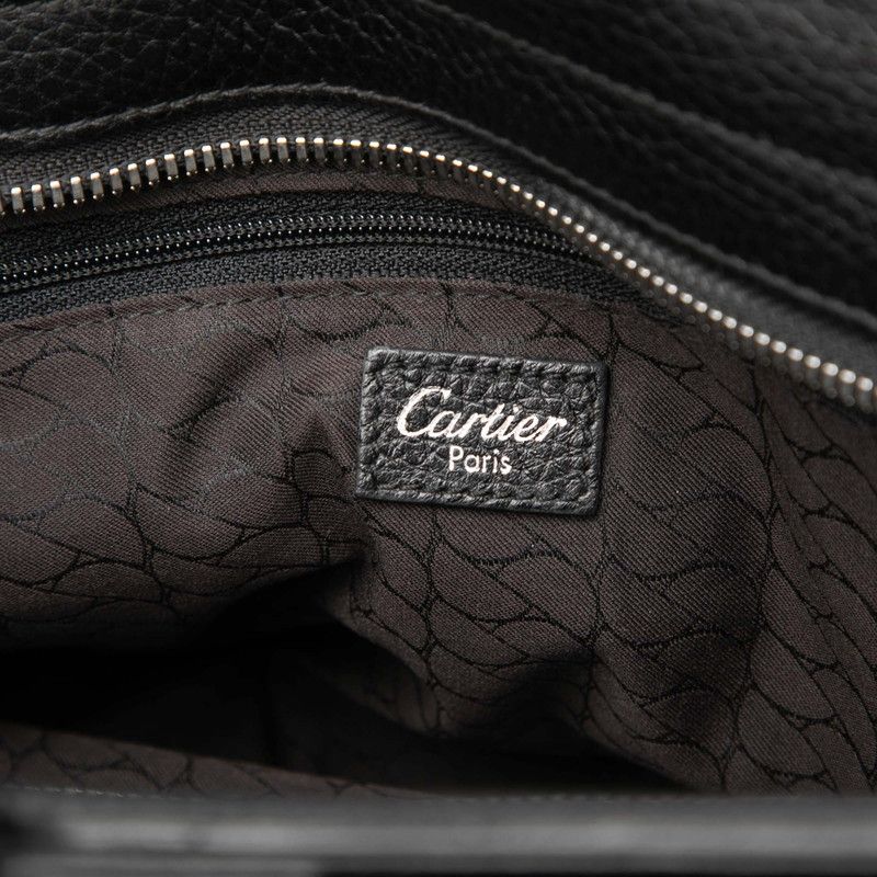 Cartier Ladonya Chain Shoulder Bag Black Brown Leather — view 5
