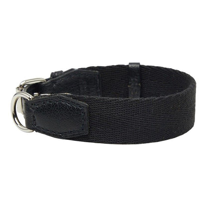 Hermes Kelly Dog Color Collar Black Leather Canvas — view 2