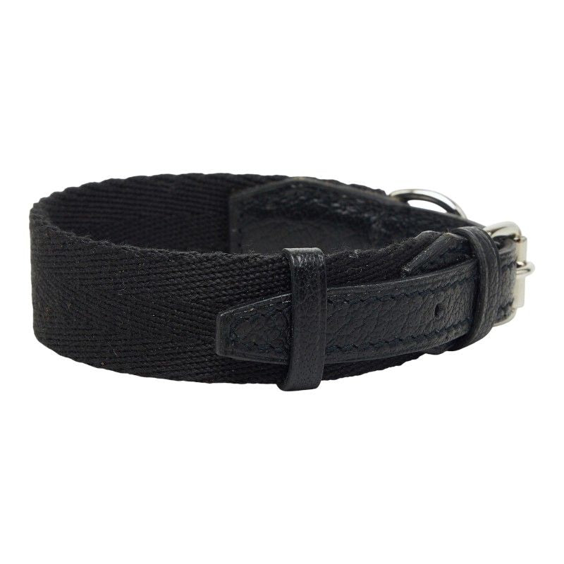Hermes Kelly Dog Color Collar Black Leather Canvas — view 4