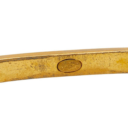 Chanel Logo Bracelet Gold Brown Plated Leather — view 5
