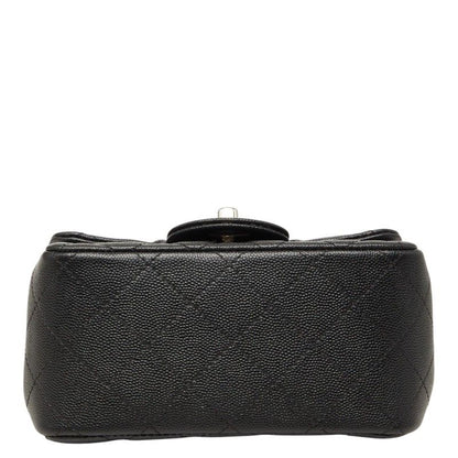 Chanel Mini Quilted 17 CC Logo Chain Shoulder Bag Pouch Pochette Black Silver — view 3