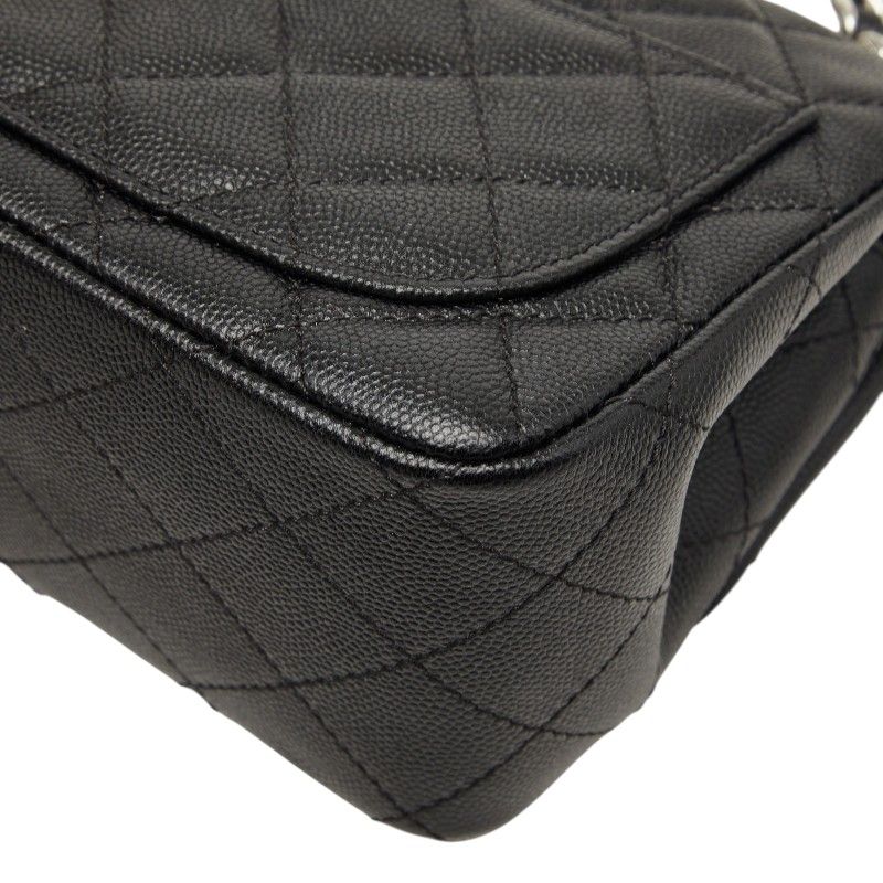 Chanel Mini Quilted 17 CC Logo Chain Shoulder Bag Pouch Pochette Black Silver — view 6