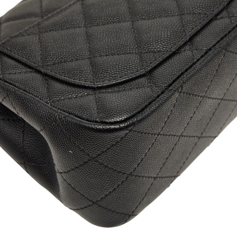 Chanel Mini Quilted 17 CC Logo Chain Shoulder Bag Pouch Pochette Black Silver — view 7