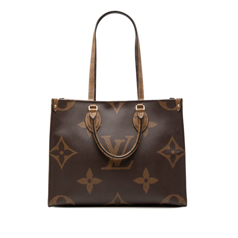 Louis Vuitton Monogram Giant Reverse On The Go MM 2-Way Shoulder Bag Brown