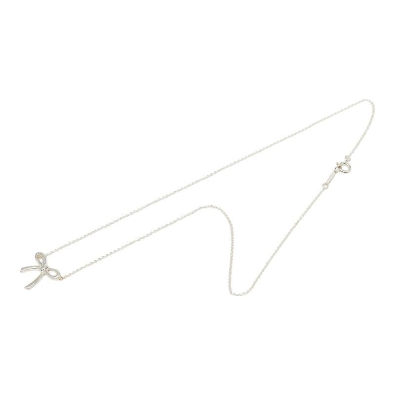 Tiffany & Co Bow Ribbon Necklace Silver — view 4