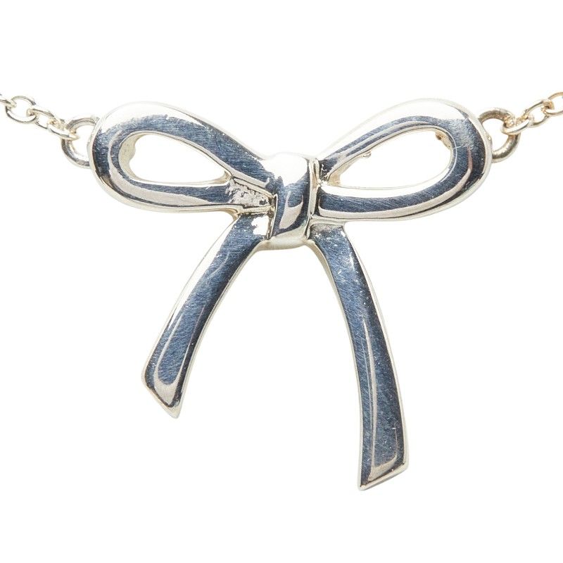 Tiffany & Co Bow Ribbon Necklace Silver — view 2