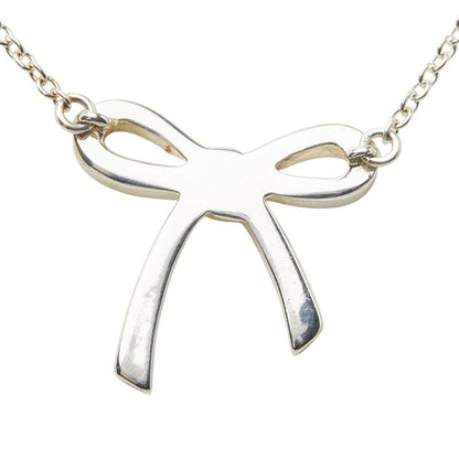 Tiffany & Co Bow Ribbon Necklace Silver — view 3