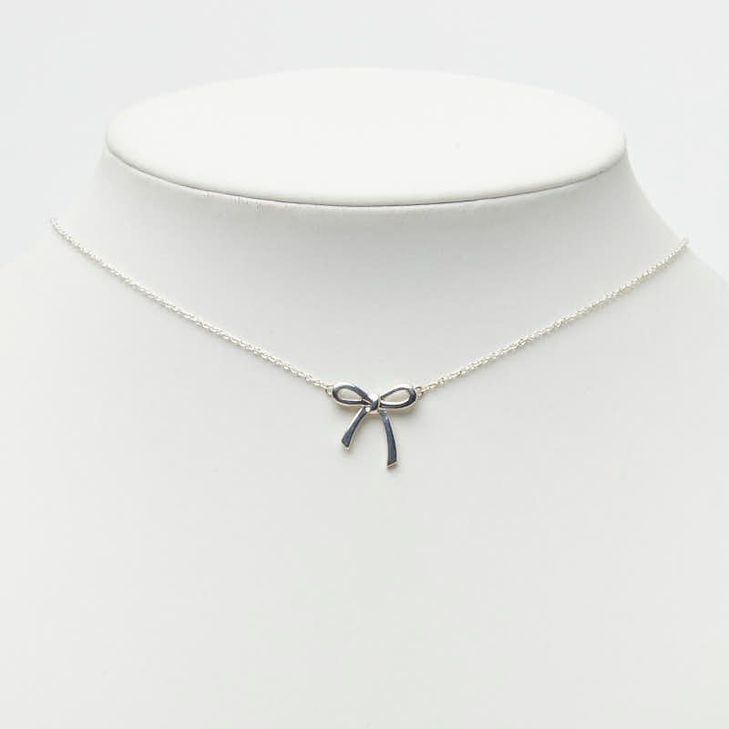 Tiffany & Co Bow Ribbon Necklace Silver — view 7