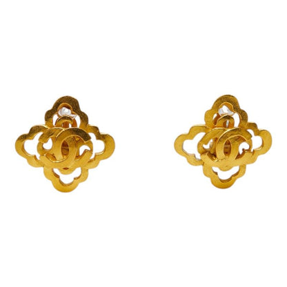 Chanel Vintage CC Logo Earrings Gold Plated — view 2