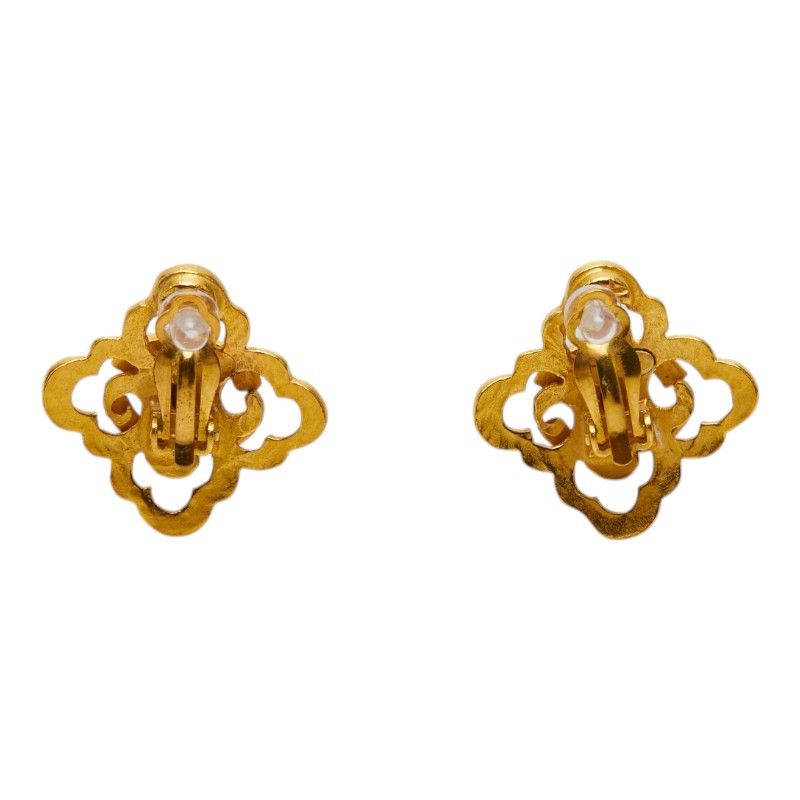 Chanel Vintage CC Logo Earrings Gold Plated — view 3