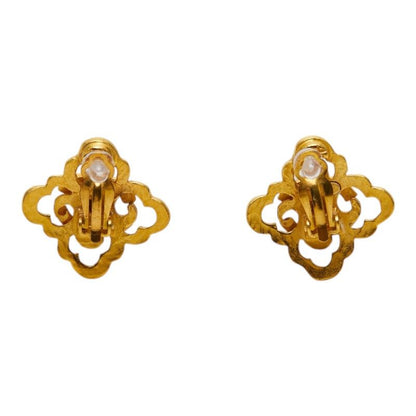 Chanel Vintage CC Logo Earrings Gold Plated — view 3