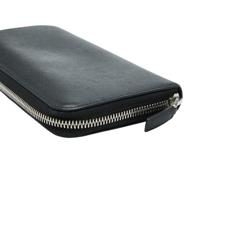Prada Zip Around Wallet Black Saffiano Leather — view 5