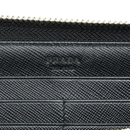 Prada Zip Around Wallet Black Saffiano Leather — view 7