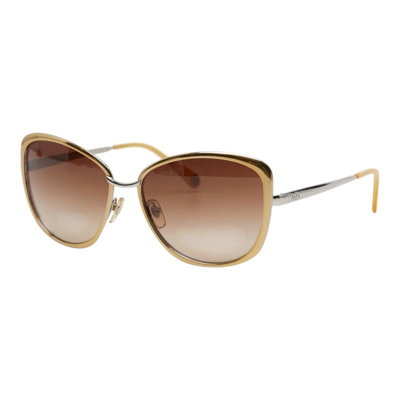 Dolce & Gabbana Logo Sunglasses Silver Gold Metal & 1- Eyewear