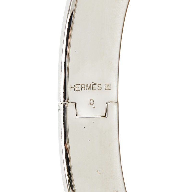 Hermes Click PM Bangle Silver Orange Metal Enamel 1- Bracelet — view 4