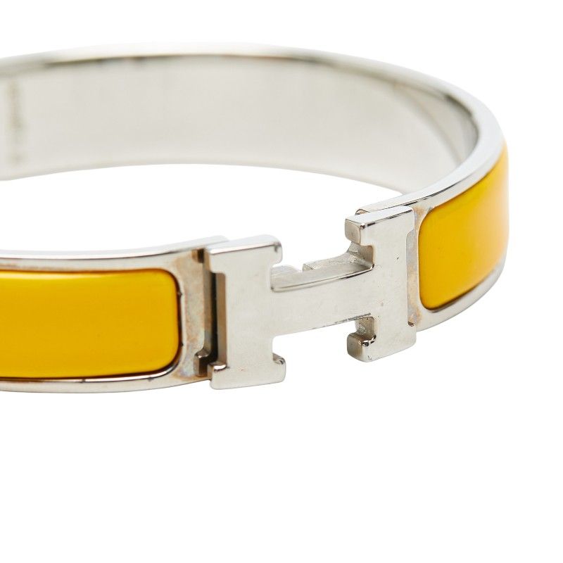 Hermes Click PM Bangle Silver Orange Metal Enamel 1- Bracelet — view 3