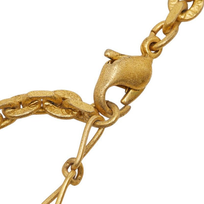 Saint Laurent Vintage YSL Logo Necklace Gold Plated — view 5