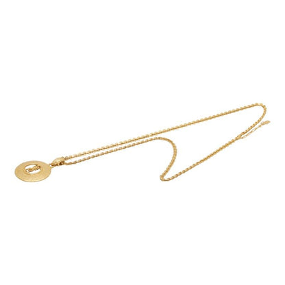 Saint Laurent Vintage YSL Logo Necklace Gold Plated — view 4