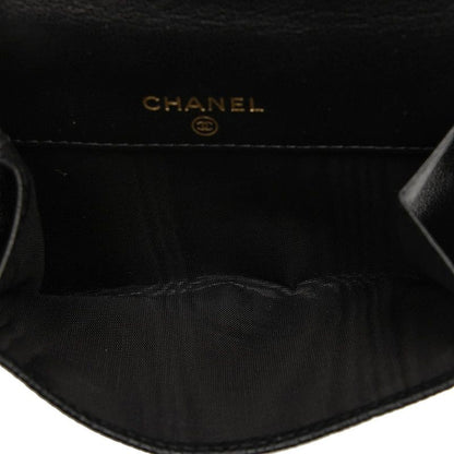 Chanel CC Logo Bifold Wallet Black Caviar Leather — view 5