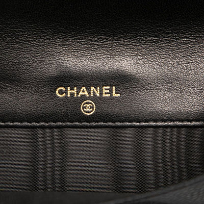 Chanel CC Logo Bifold Wallet Black Caviar Leather — view 6