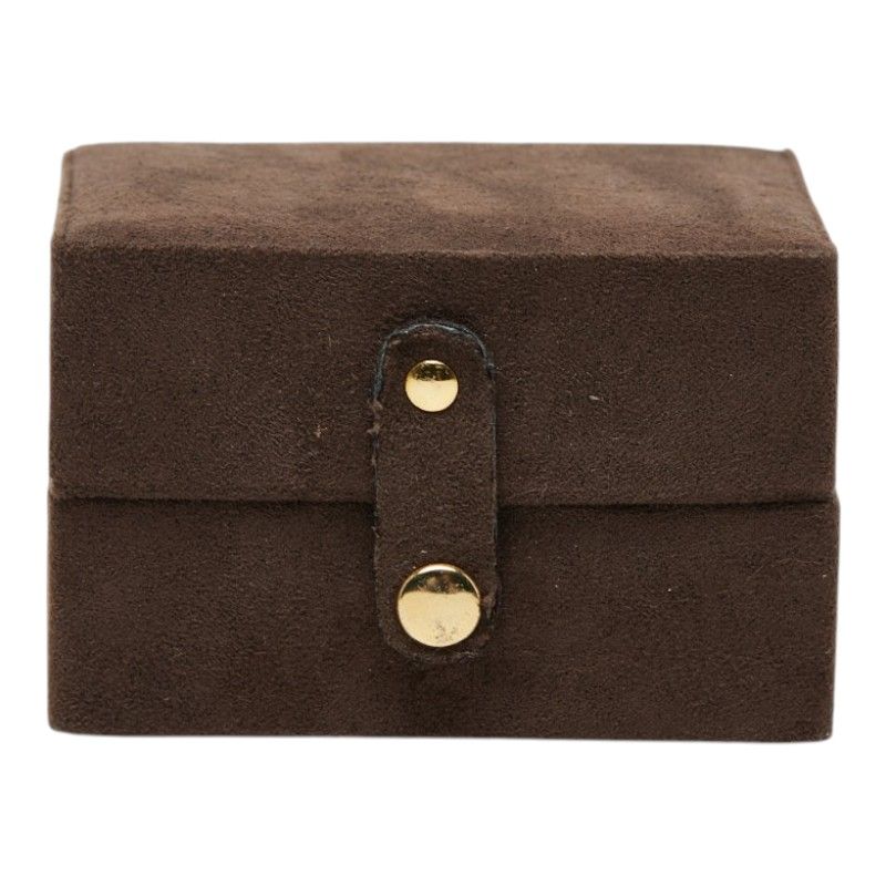 Saint Laurent Logo Box Set Vanity Bag Brown Suede Leather — view 6