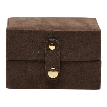 Saint Laurent Logo Box Set Vanity Bag Brown Suede Leather — view 6