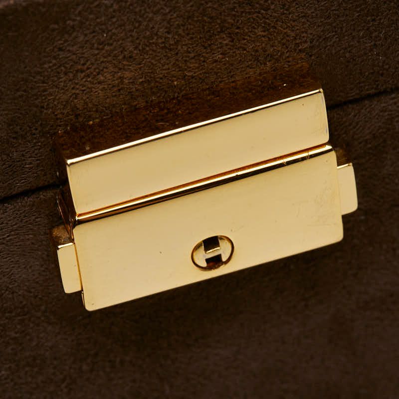 Saint Laurent Logo Box Set Vanity Bag Brown Suede Leather — view 5