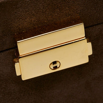 Saint Laurent Logo Box Set Vanity Bag Brown Suede Leather — view 5