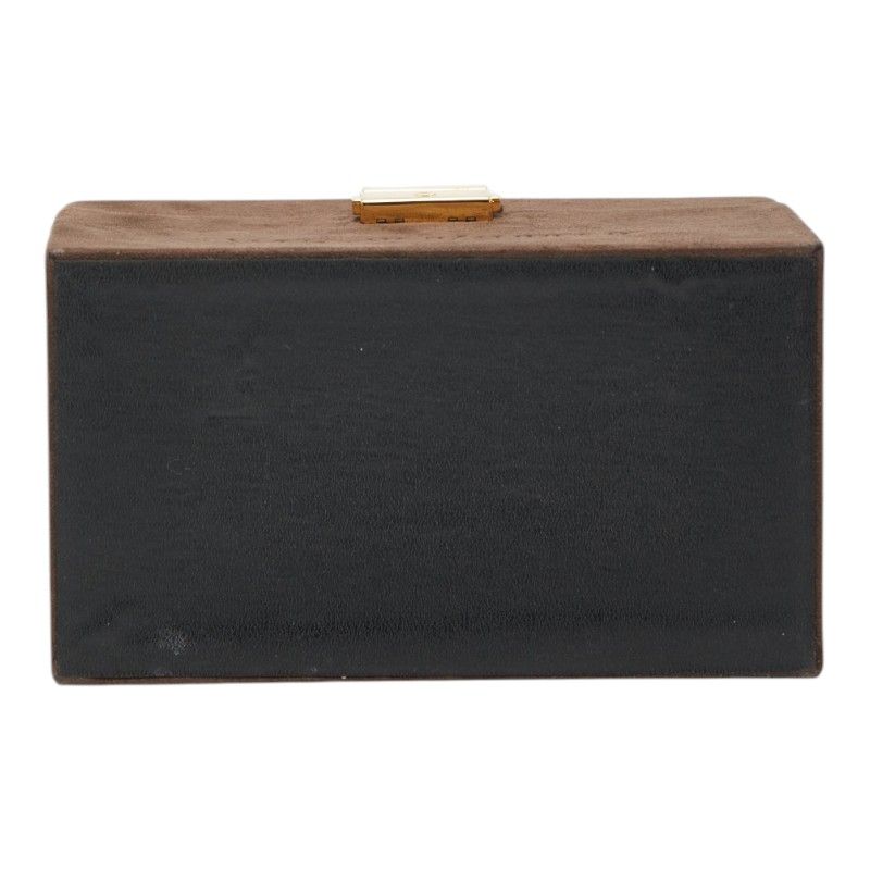 Saint Laurent Logo Box Set Vanity Bag Brown Suede Leather — view 3