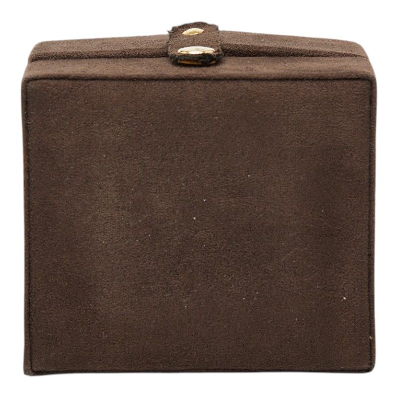 Saint Laurent Logo Box Set Vanity Bag Brown Suede Leather — view 8